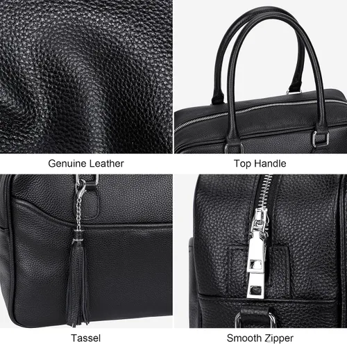 Vista 8 de Over Earth Bolso de mano de cuero para mujer, bolso de hombro con asa superior