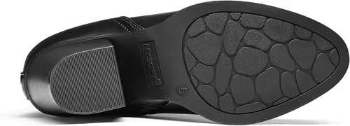 Vista 7 de mysoft Botines de tobillo para mujer con corte en V, panel elástico lateral, tacón grueso apilado con cremallera lateral V Cut Side Elastic Panel