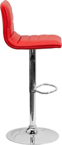 Vista 81 de Flash Funiture silla de bar ajustable con base cromada, Vinilo, Gris