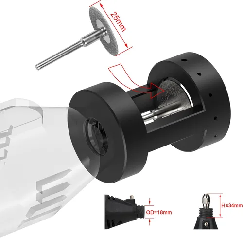 Vista 9 de 3mirrors - Afilador de electrodos de tungsteno de aluminio con cabezal de herramienta de soldadura TIG, ranura de corte multiángulo