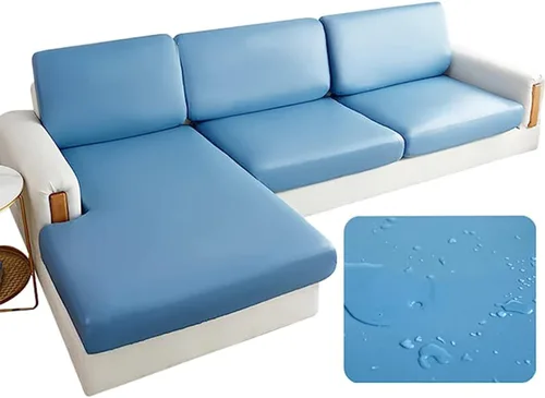 Vista 10 de Fundas de cojín de piel sintética, funda elástica para sofá, impermeable, protector de muebles de repuesto (A 1)