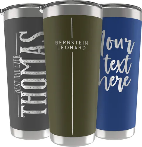 Vista 14 de Regalos personalizados para hombres, 30 onzas, vasos personalizados con tapa, azul marino, tazas de café de viaje aisladas, juego de popote