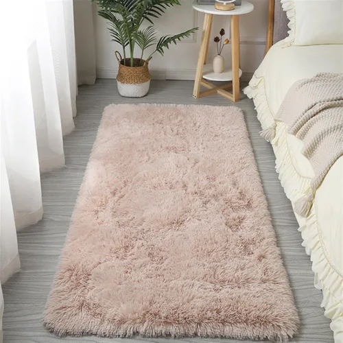 Vista 13 de GIBZ Alfombra rectangular de pelo largo de piel para interiores, antideslizante, suave, para dormitorio, sala de estar, lavable, color azul, 2