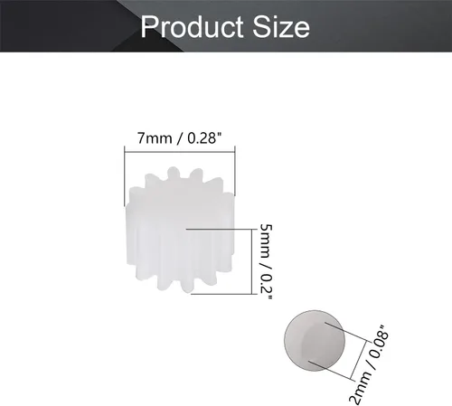 Vista 2 de Othmro 10 piezas de engranajes de plástico 12 dientes modelo 122A engranaje de reducción engranajes de gusano de plástico para RC coche robot motor