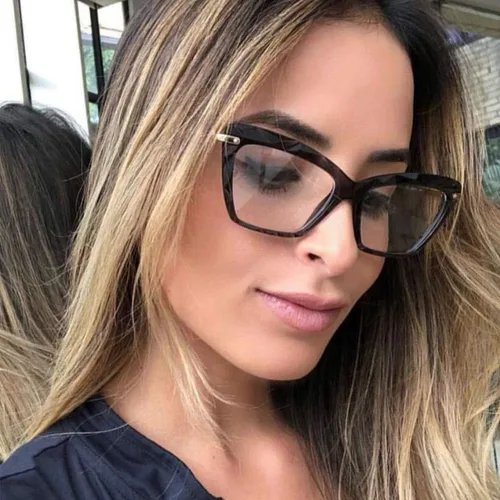 Vista 4 de Gafas de lectura de ojo de gato para mujer, marco de gafas de cristal de moda