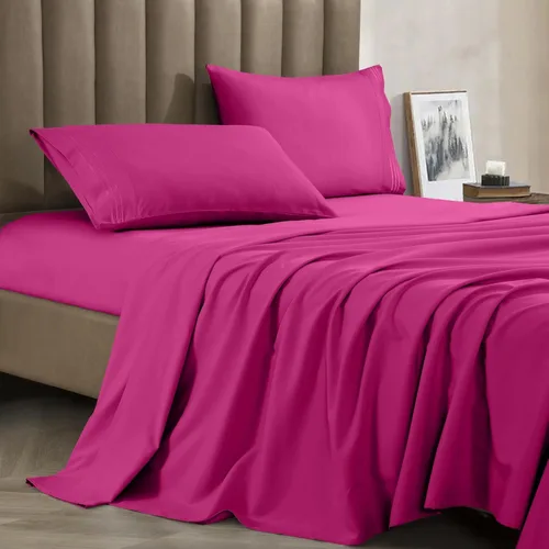 Vista 25 de CELINE LINEN Juego de sábanas de microfibra de 4 piezas prémium de calidad hotelera 1800, resistente a las arrugas - Ropa de cama de lujo ultra