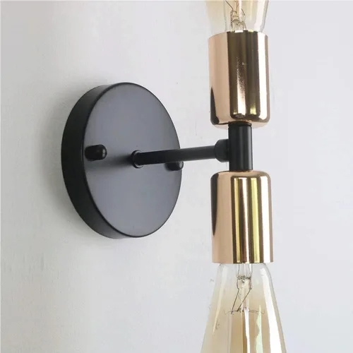 Vista 7 de Retro Metal Wall Lamp Warm Light 3000K Source Double-Headed Sconce Lantern Wall-Mounted Lamps for Balcony Porch Stair Study Indoor Decorative