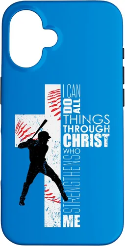 Vista 32 de Blue Christian Baseball Gifts Teen Boys Cross Bible Phone Case para iPhone 17