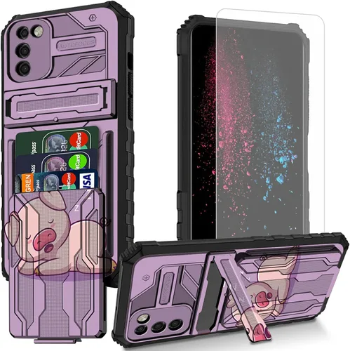 Vista 15 de Funda para teléfono Samsung Galaxy A54 con protector de pantalla, funda con ranura para tarjetas desmontable incorporada, con función atril, a