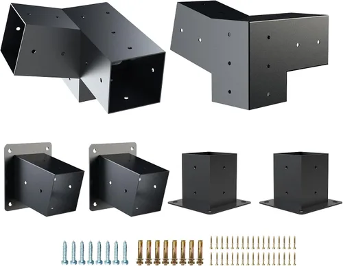Vista 9 de Kit de pérgola - Soportes de 5 vías para vigas de madera de 4 x 4 pulgadas, cenadores, patio y cobertizos