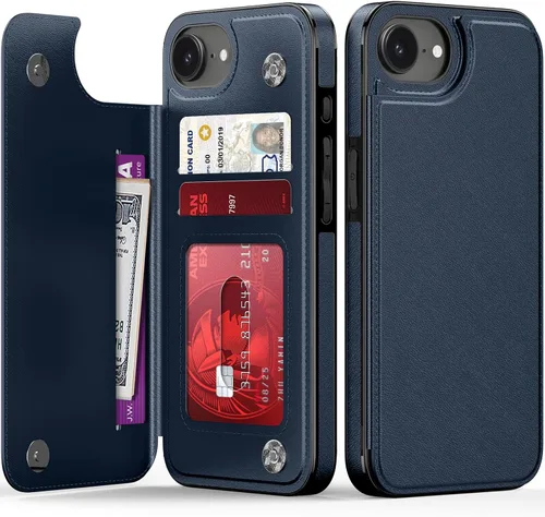 Vista 227 de LETO para iPhone 15 Pro Funda tipo cartera - Tapa tipo folio con patada - Diseños de moda - Tarjetero - Funda protectora para mujeres y niñas - 6.1