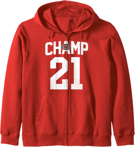 Vista 6 de Sudadera con capucha y cremallera H2H College Fantasy Football Champion 2021, Negro
