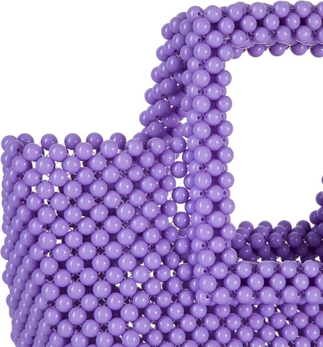 Vista 3 de YUSHINY - Bolso de mano con cuentas de acrílico de color macarón para mujer, para boda, fiesta de noche