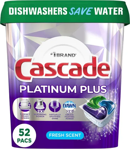 Vista 10 de Cascade Platinum ActionPacs Cápsulas de detergente para lavavajillas, fresco, 48