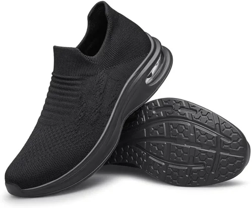 Vista 2 de Vidbiv - Zapatos sin cordones para hombre, zapatos casuales para caminar, ligeros, transpirables, cómodos para el trabajo, viajes, regalos