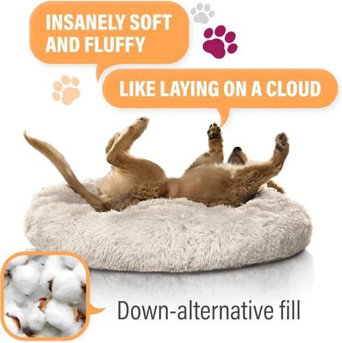 Vista 6 de Active Pets Cama Premium para Perros Pequeños en Forma de Dona, Se Adapta a Perros de Hasta 45 Libras, Funda Removible y Cojín Lavable, Felpa