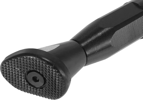 Vista 8 de Motoforti - Soporte lateral ajustable universal para motocicleta, soporte de patada, CNC de aleación de aluminio negro, 1 juego