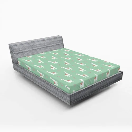 Vista 42 de Ambesonne Juego de sábanas bajeras veganas, ilustración de plátanos simétricamente alineados con patrón de frutas exóticas, funda de cama