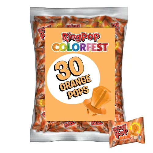 Vista 13 de Ring Pop Paquete de piruletas a granel de frambuesa azul envuelta