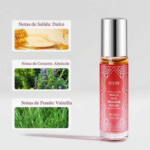Vista 2 de Perfume de feromonas para mujeres, aceite de perfume de vainilla de larga duración, roll-on (0.34 fl oz/0.3 fl oz)