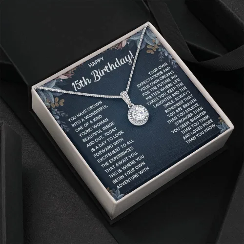 Vista 2 de FG Family Gift Mall Regalos de quinceañera para una niña de 15 años, regalos para cumpleaños de 15 años, ideas de regalo para adolescentes, collar