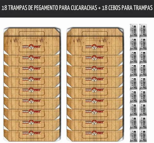 Vista 2 de Trampas adhesivas para cucarachas de interior (paquete de 18) - Trampas de pegamento para cucarachas, trampas para insectos con cebo para cucarachas
