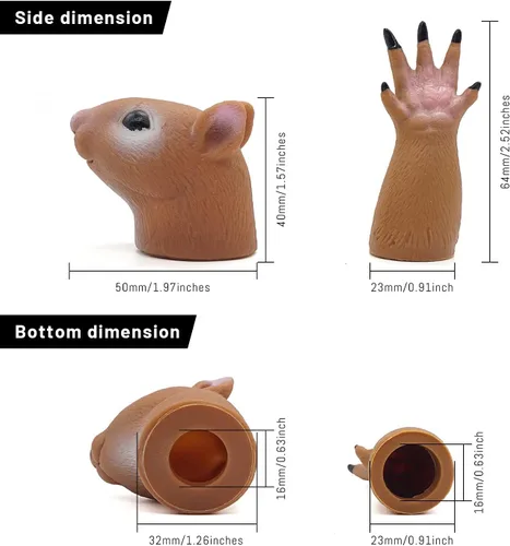 Vista 7 de Handi - Marioneta de mano con diseño de ardilla, marionetas de animales para el dedo para niños.
