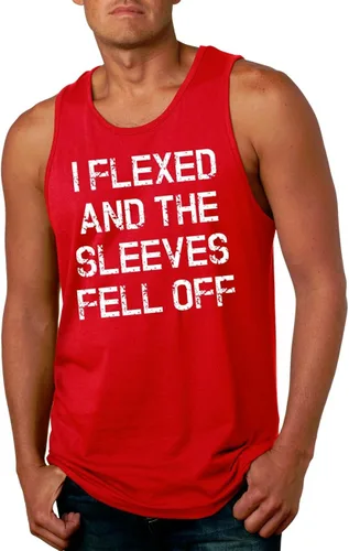 Vista 2 de Camiseta sin mangas para hombre con diseño gracioso de I Flexed and The Sleeves Fell Off, camiseta para entrenamiento en el gimnasio