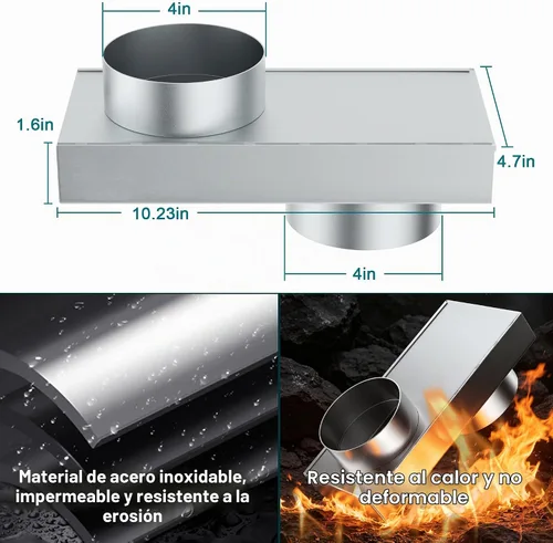 Vista 3 de 84049 Rejilla de ventilación para secadora de periscopio, adaptador de ventilación telescópico ajustable de acero inoxidable mejorado de 0-5