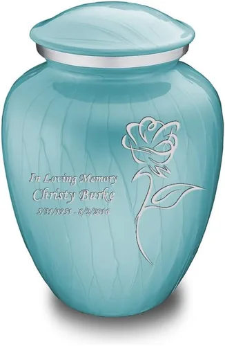 Vista 12 de Geturns Abraza pequeñas urnas de cremación de rosas personalizadas para cenizas humanas, urna funeraria negra para mujeres y hombres, 44 libras