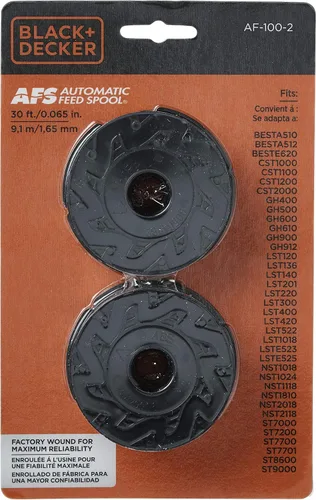Vista 7 de BLACK+DECKER Cortacésped eléctrico con bobina de repuesto para línea de recorte, autoalimentado de 30 pies, 0.065 pulgadas, paquete de 2