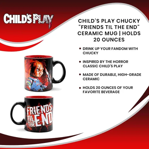 Vista 7 de Silver Buffalo Chucky Friends Til The End Scary - Taza de cerámica, 20 onzas