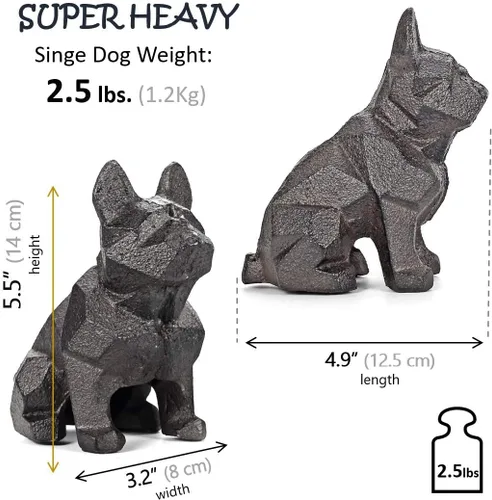 Vista 2 de Ambipolar Sujetalibros geométricos para decoración de perros, sujetalibros geométricos para guardar libros, resistentes para escritorio de oficina