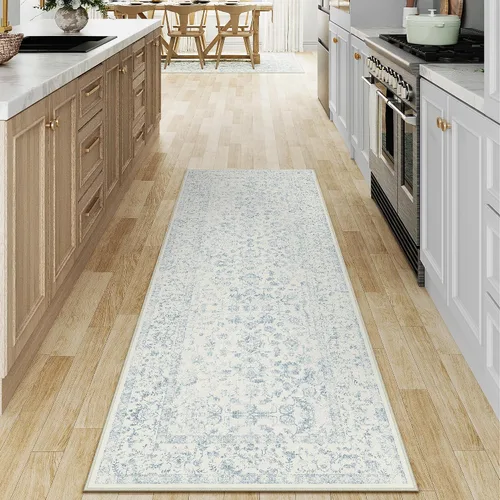 Vista 79 de PureCozy Alfombra de área beige de 2 x 3 pulgadas, lavable, vintage, pequeña, para entrada, cocina, suave, retro, floral, de pelo bajo, tapete