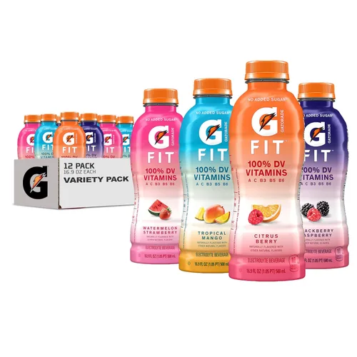 Vista 10 de Gatorade Fit - Bebida con electrolitos, hidratación real saludable, mango tropical, botellas de 16.9 onzas (paquete de 12)