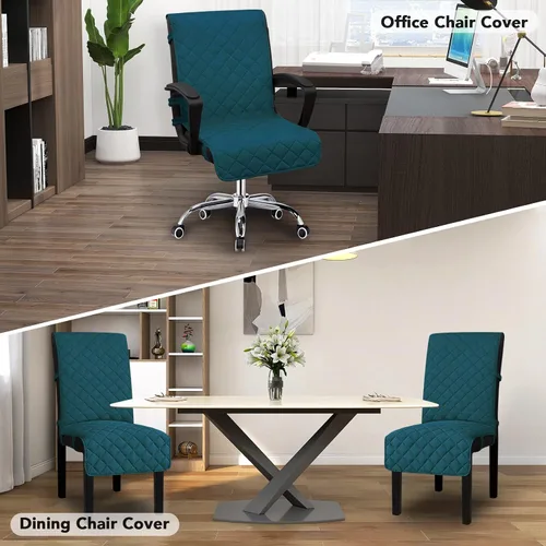 Vista 2 de Easy-Going Funda reversible para silla de oficina, resistente al agua, funda suave para silla de computadora de escritorio con hebilla