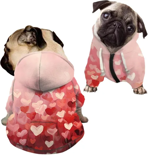 Vista 10 de Howilath Sudaderas con la bandera estadounidense para perros medianos, abrigo de invierno con diseño de pata de cachorro, ropa cálida con capucha