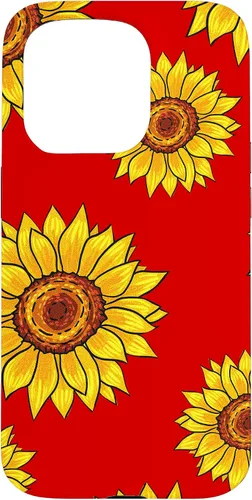 Vista 14 de Patrón de girasol en rojo vintage floral flor mujeres regalo caso para iPhone 17