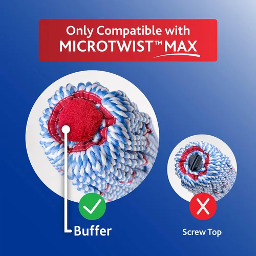 Vista 2 de O-Cedar Repuesto genuino de cabezal de trapeador giratorio MicroTwist MAX Lavable a máquina Reutilizable Repuesto de microfibra Elimina