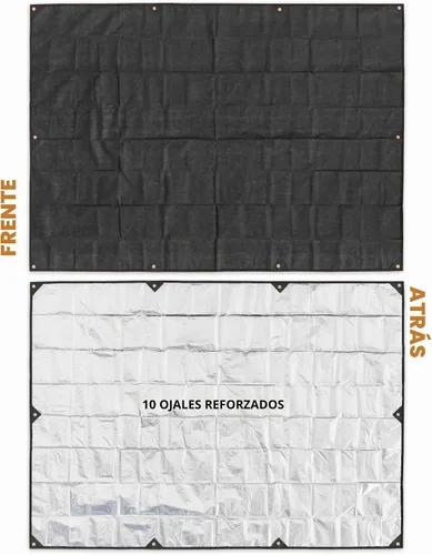 Vista 2 de Arcturus XL - Lona de supervivencia – Lona térmica reflectante aislada para campamento – 8.5 x 12 pies (negro)