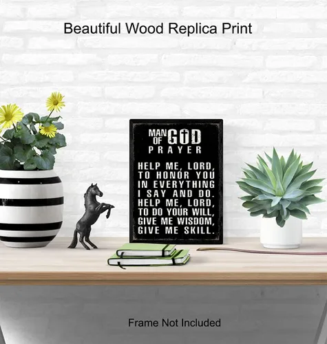 Vista 4 de Arte de pared religioso y decoración para hombres, regalos católicos cristianos para hombres, marido, él, póster inspirador motivacional espiritual