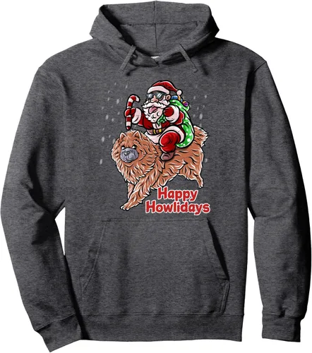 Vista 5 de Chow Chow Santa Claus Hat Merry Christmas Dog X-Mas Dogs Pullover Hoodie