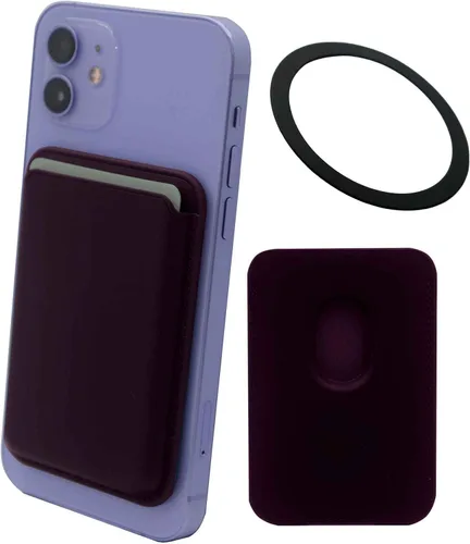 Vista 15 de Cartera magnética para tarjetas con anillo para MagSafe iPhone 14/13/12 Mini Plus y Pro Max, funda de cuero resistente y segura para teléfono