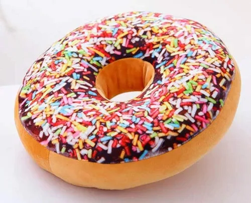 Vista 3 de Almohada grande con forma de rosquilla, suave y novedosa, con forma de rosquilla, cojín suave, 15.7 in