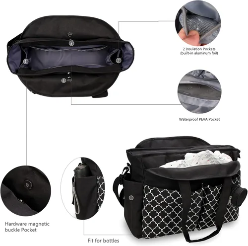 Vista 2 de Bolsa de pañales grande para bebé cambiador para mamá con cambiador