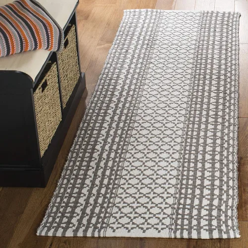 Vista 6 de SAFAVIEH Colección Montauk - Alfombra de pasillo, 2 pies 3 pulgadas x 7 pies, color negro y marfil, algodón hecho a mano, ideal para zonas de alto