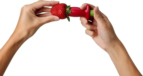 Vista 4 de Chef'n StemGem - Cazadora de fresas, 3.5 pulgadas, rojo/verde