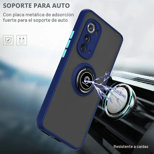Vista 3 de TJS Funda compatible con Motorola Moto Edge 2022 (negro)