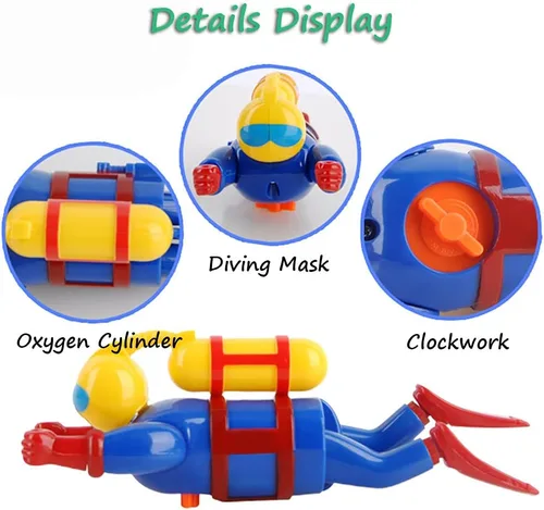 Vista 5 de Juguetes de baño Miracland – Buceador de cuerda con movimiento a pilas, figura de hombre rana para bañera/piscina, regalo STEM libre de BPA
