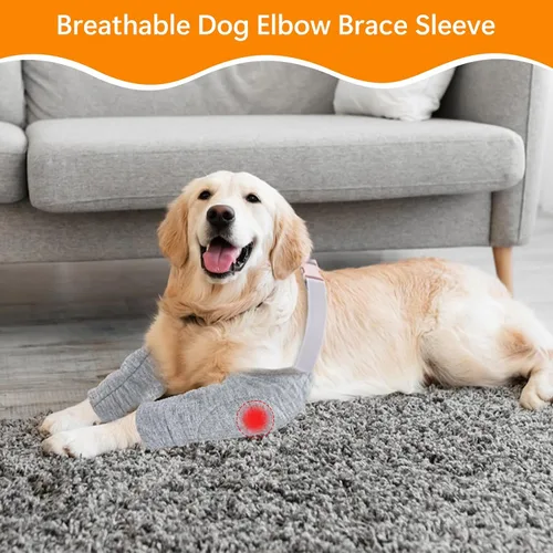 Vista 2 de Protector de codo de perro para callos, coderas de perro ajustable para evitar lamer las articulaciones, transpirable para perros pequeños, medianos